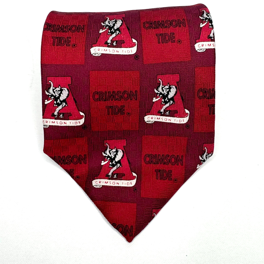 University Of Alabama Crimson Tide MergeLeft Mens Tie Red 100% Silk Necktie Bama - Picture 1 of 5